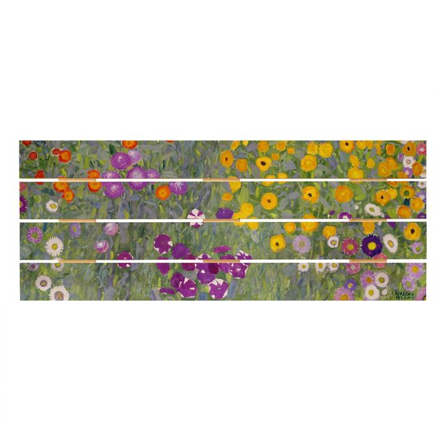 Holzbilder Blumen Gustav Klimt - Bauerngarten
