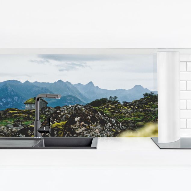 Küchenrückwand Folie Einsame Hütte in Norwegen