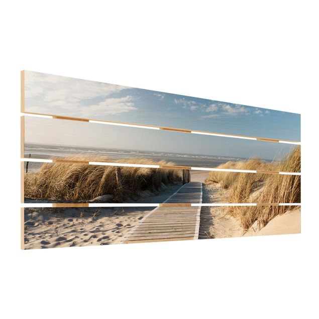 Wandbild Holz Ostsee Strand