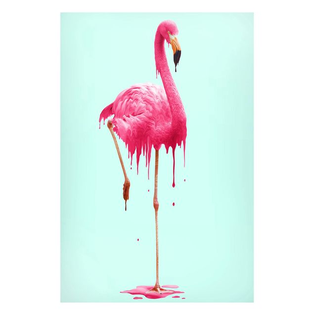 Wanddeko Küche Schmelzender Flamingo
