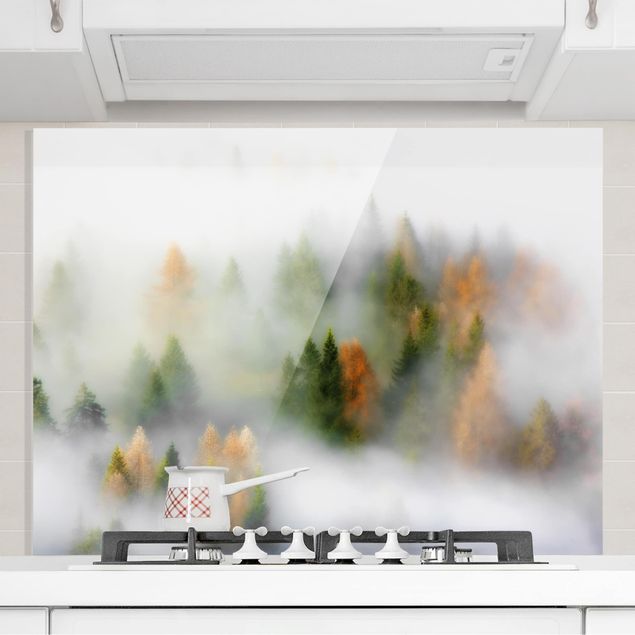 Küchen Deko Nebelwald im Herbst