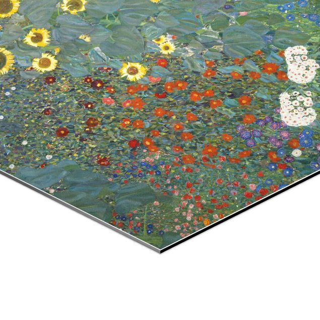 Wandbilder Grün Gustav Klimt - Garten Sonnenblumen