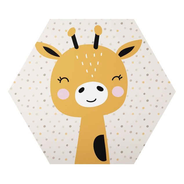 Wandbilder Gelb Baby Giraffe