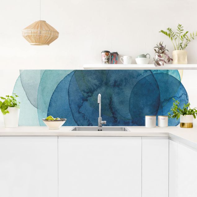 Spritzschutz Küche Glas Urknall - blau