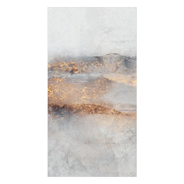 Duschrückwand - Gold-Grauer Nebel
