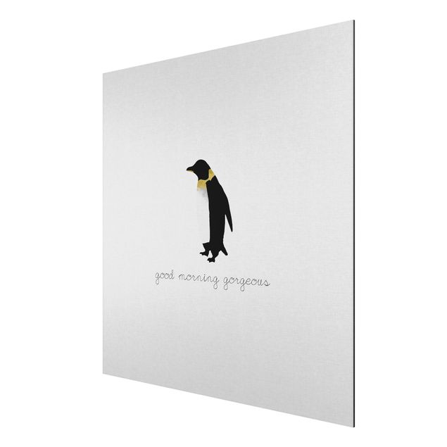 Wandbilder Modern Pinguin Zitat Good Morning Gorgeous