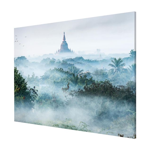 Magnettafel - Morgennebel über dem Dschungel von Bagan - Querfromat 4:3