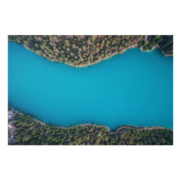 Wandbilder Landschaften Luftbild - Tiefblauer See