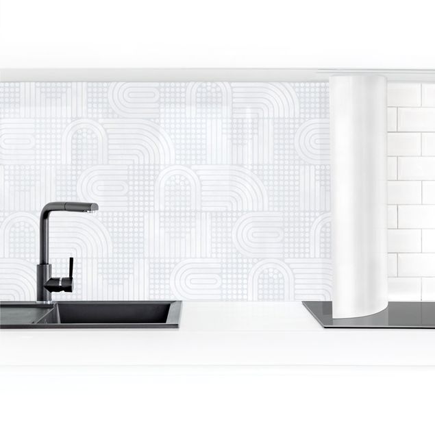Küchenrückwand Folie selbstklebend Regenbogenmuster in Weiß II