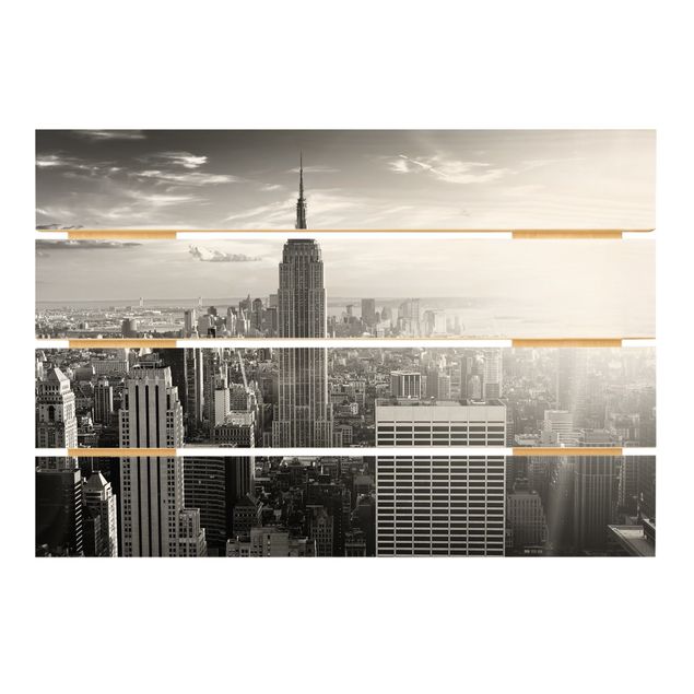 Holzbild - Manhattan Skyline - Querformat 2:3