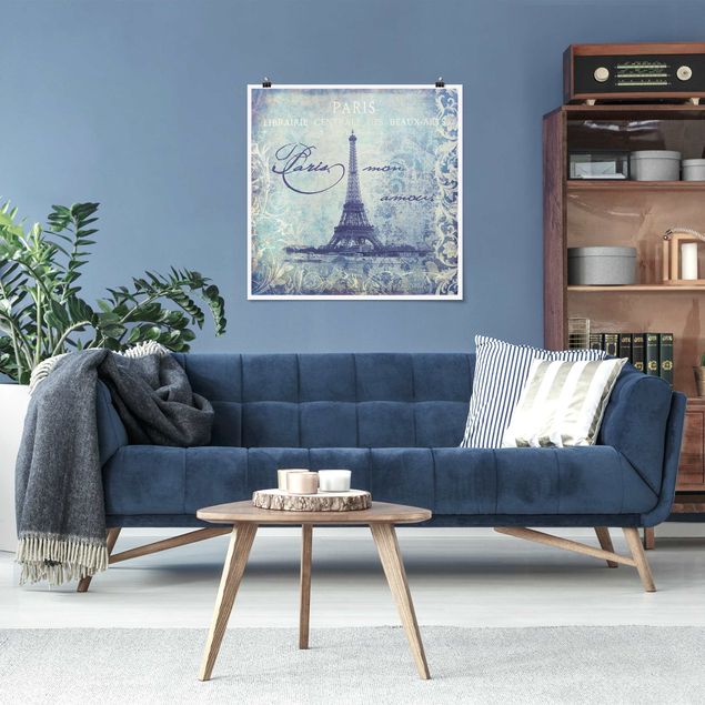 Wandbilder Paris Vintage Collage - Paris Mon Amour
