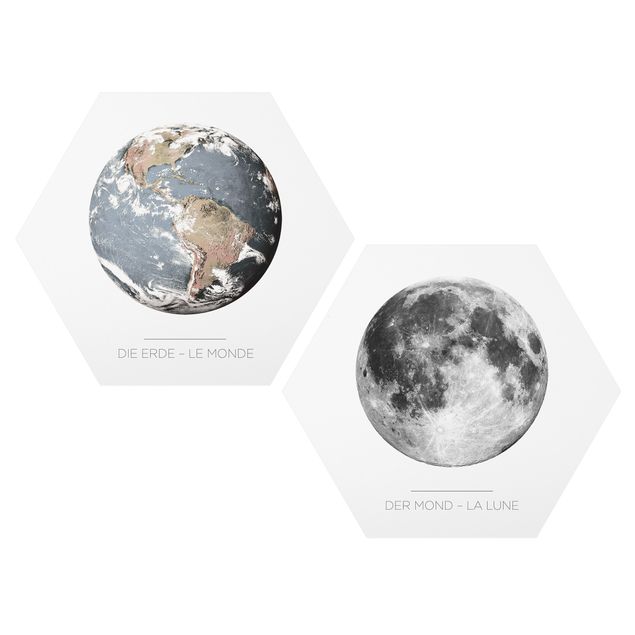 Wandbilder Modern Mond und Erde