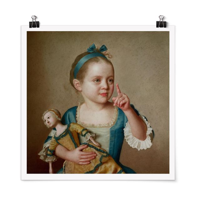 Kunstkopie Poster Jean Etienne Liotard - Mädchen mit Puppe