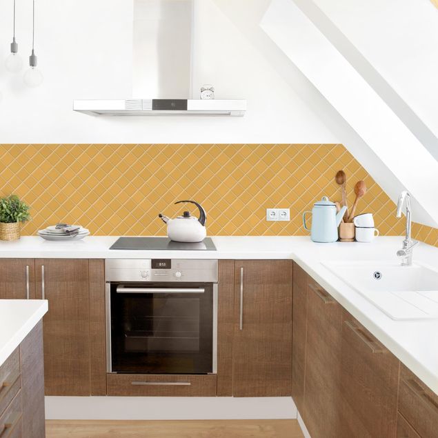 Küchenrückwand Folie Fliesenoptik Mosaik Fliesen - Orange