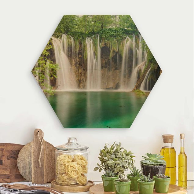 Holzbilder Landschaften Wasserfall Plitvicer Seen