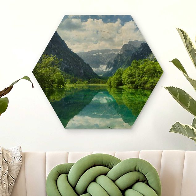 Küche Dekoration Bergsee mit Spiegelung