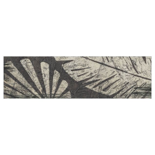 Küchenrückwand - Palmenblätter vor Dunkelgrau