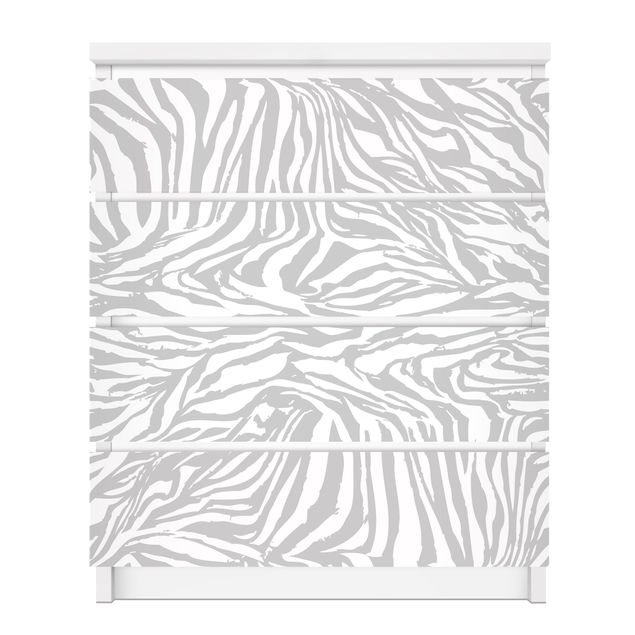 selbstklebende Klebefolie Zebra Design hellgrau Streifenmuster