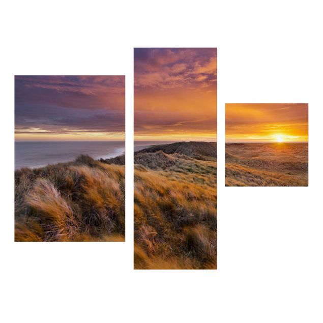 Wandbilder Berge Sonnenaufgang am Strand auf Sylt