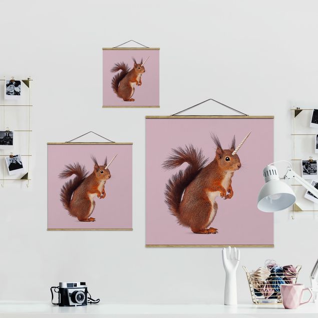 Wandbilder Rosa Einhörnchen