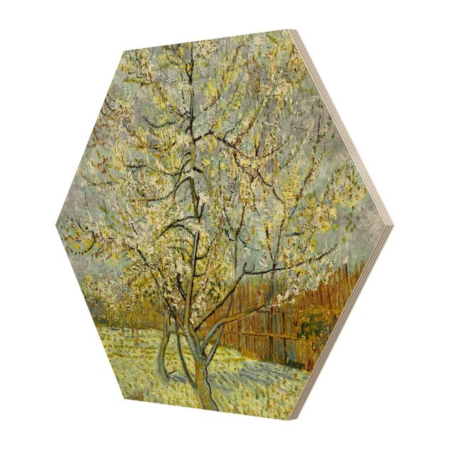 Holzbilder Landschaften Vincent van Gogh - Pfirsichbaum rosa