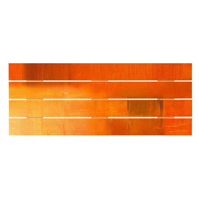 Holzbilder Komposition in Orange und Braun 03
