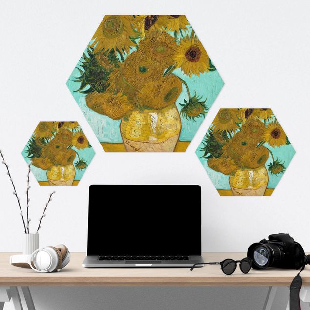 Wandbilder Kunstdrucke Vincent van Gogh - Vase mit Sonnenblumen