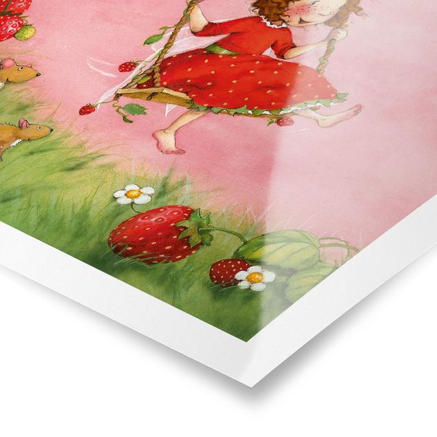 Poster Erdbeerinchen Erdbeerfee - Baumschaukel