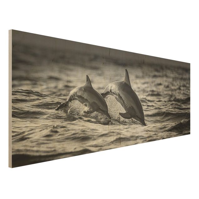 Wanddeko Küche Zwei springende Delfine