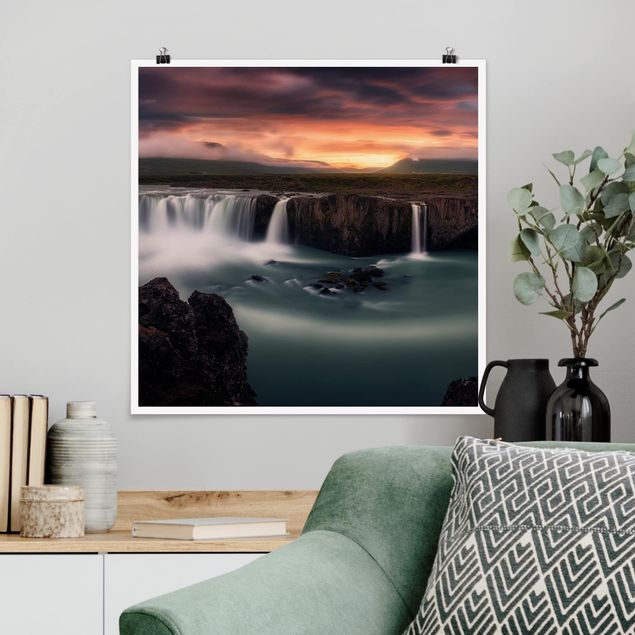 Wandbilder Landschaften Goðafoss Wasserfall in Island