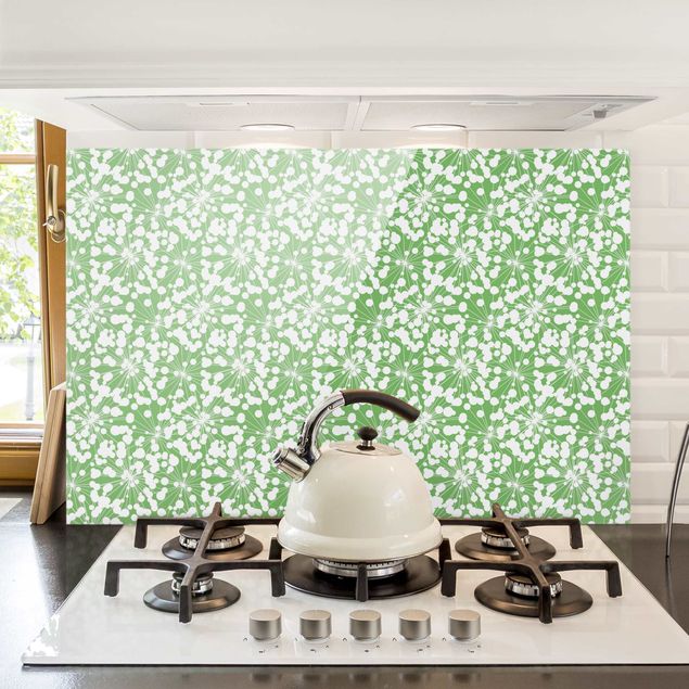 Küche Dekoration Natürliches Muster Pusteblume mit Punkten vor Grün
