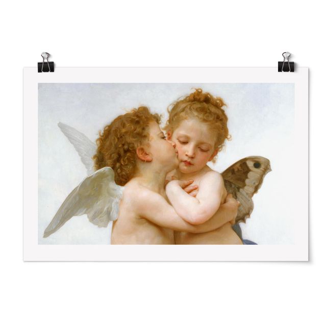 Wandbilder Kunstdrucke William Adolphe Bouguereau - Der erste Kuss
