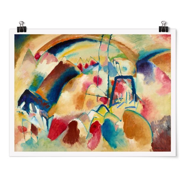 Poster Kunstdruck Wassily Kandinsky - Landschaft mit Kirche