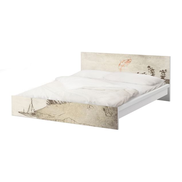 Möbelfolie für IKEA Malm Bett niedrig 140x200cm - Klebefolie No.MW8 Japanische Stille