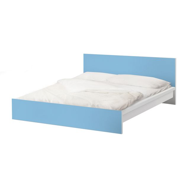 Möbelfolie für IKEA Malm Bett niedrig 160x200cm - Klebefolie Colour Light Blue