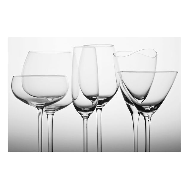 Spritzschutz Glas - Edle Gläser Schwarz-Weiß - Querformat 2:3