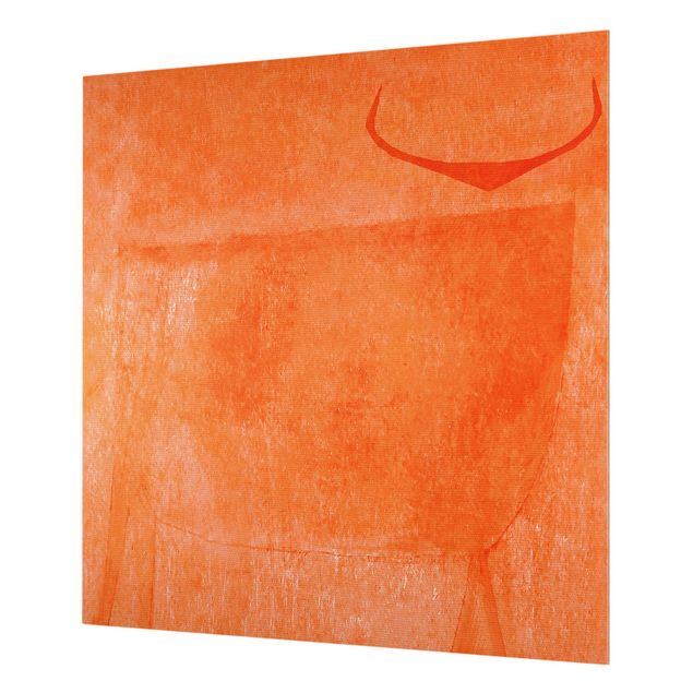 Spritzschutz Glas - Oranger Stier - Quadrat 1:1