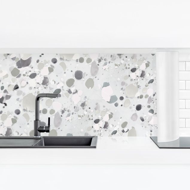 Spritzschutz Küche Glas Kies Muster in Grau