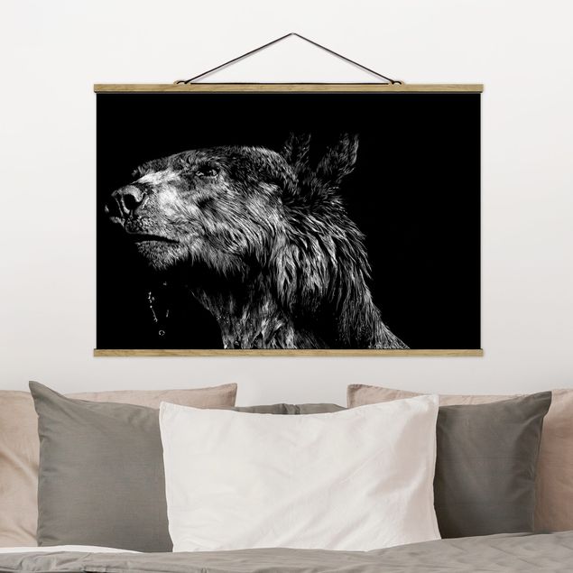 Wandbilder Bären Bär vor Schwarz