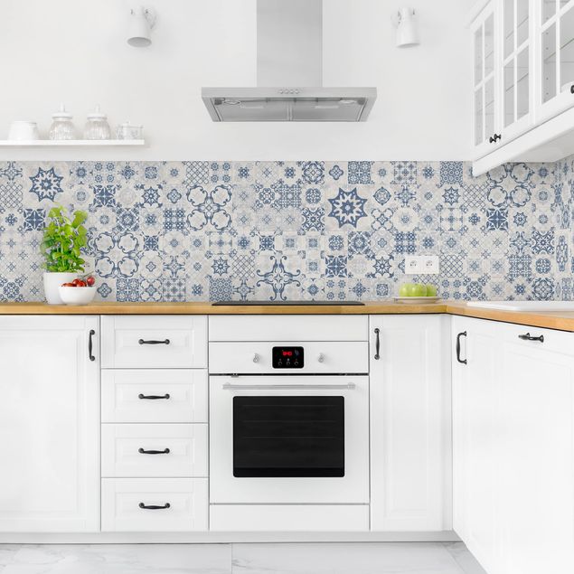 Steinoptik Küchenrückwand Folie Keramikfliesen Agadir blau