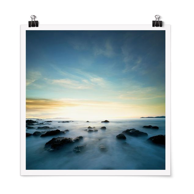 Poster Sonnenuntergang über dem Ozean als Quadrat kaufen