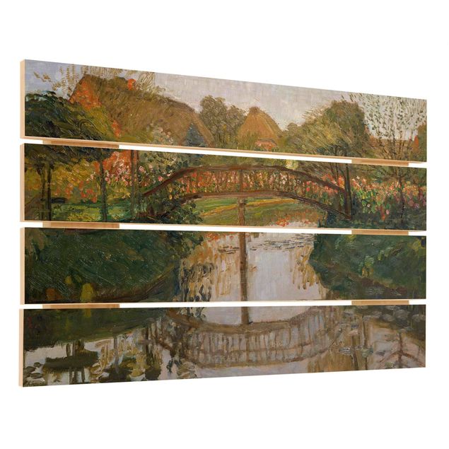 Otto Modersohn Kunstdruck Otto Modersohn - Bauerngarten mit Brücke