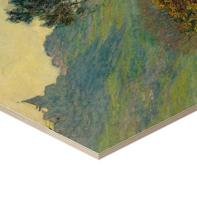 Wandbild Holz Claude Monet - Varengeville Abendsonne