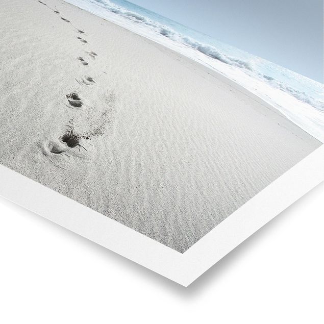 Wandbilder 3D Spuren im Sand