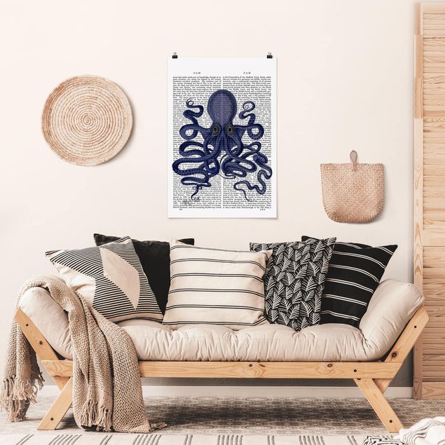 Poster mit Sprüchen Tierlektüre - Oktopus
