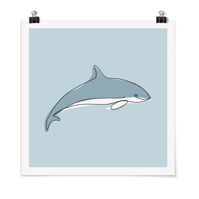 Wandbilder Modern Delfin Line Art