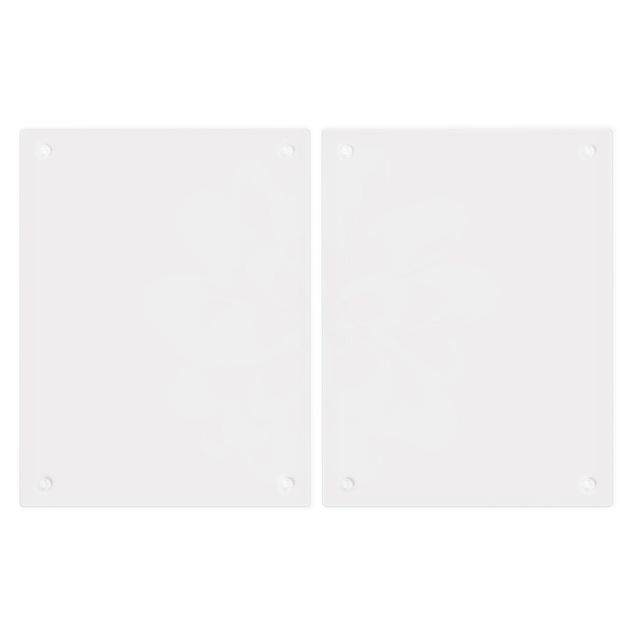 Herdabdeckplatte Glas - Dahlie Rosa Pastell Weiß Zentriert - 52x80cm
