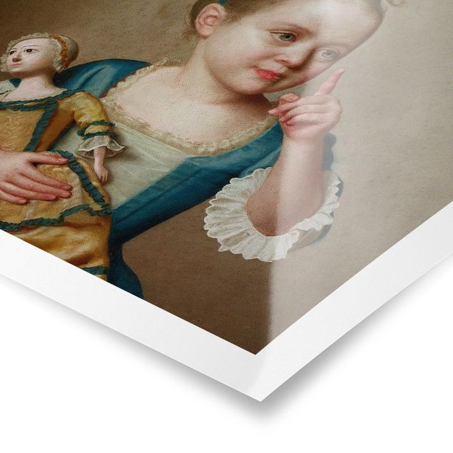 Wandbilder Portrait Jean Etienne Liotard - Mädchen mit Puppe
