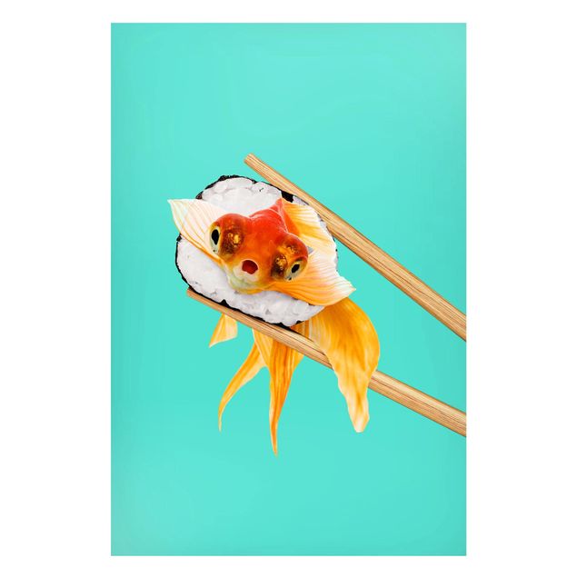 Wanddeko Küche Sushi mit Goldfisch
