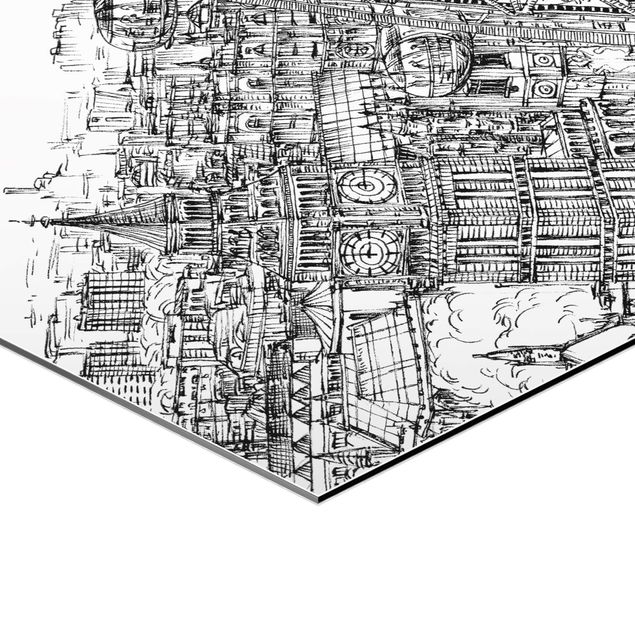 Hexagon Bilder Stadtstudie - London Eye